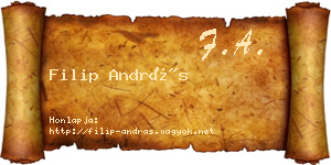 Filip András névjegykártya